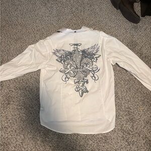 Y2K White Graphic Shirt